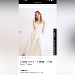 Madewell Eyelet Lucie Tiered Midi Dress